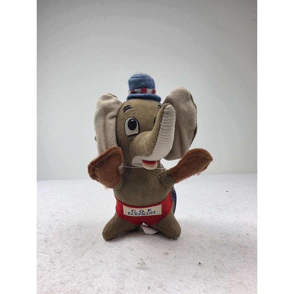 New Dakin Dream‎ Pets Suede GOP Republican Elephant Plush 2004 Vintage w/ Tags